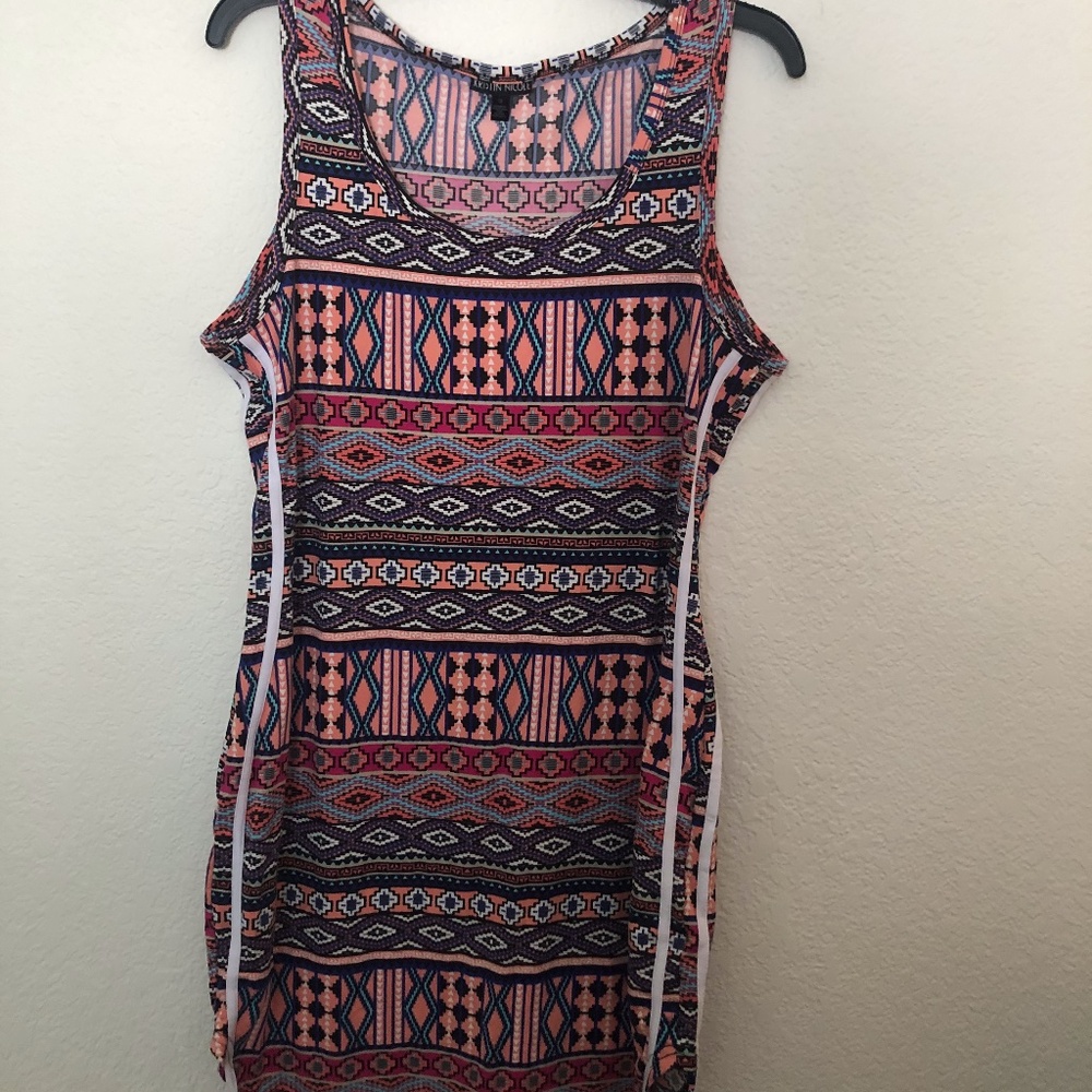 Colorful Aztec Print Dress
